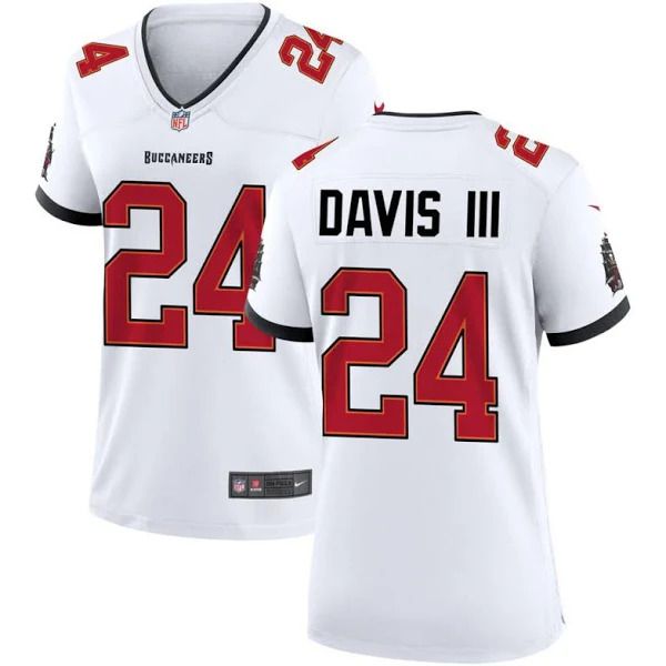 Men Tampa Bay Buccaneers 24 Carlton Davis III Nike White Game NFL Jersey